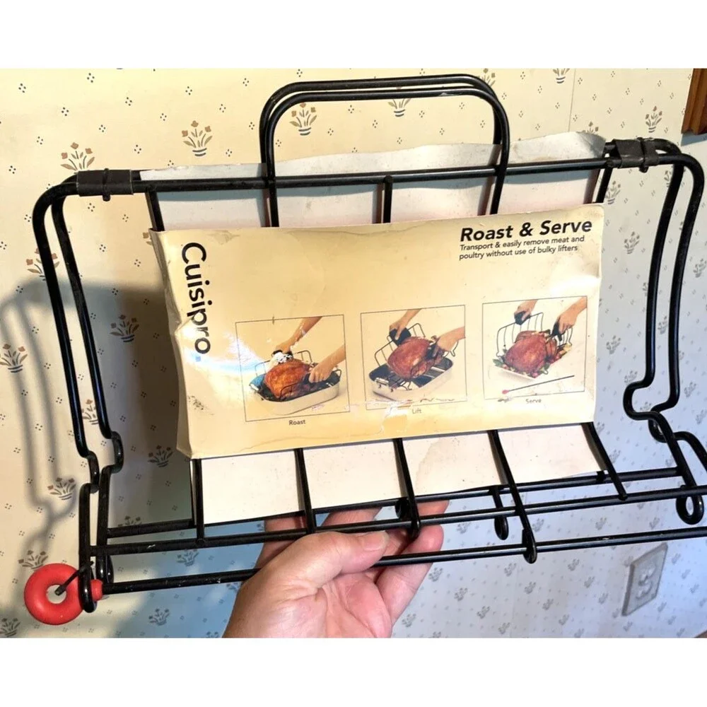 Turkey Lifter Cuisipro Roast & Serve Non-Stick Roasting Rack Thanksgiving